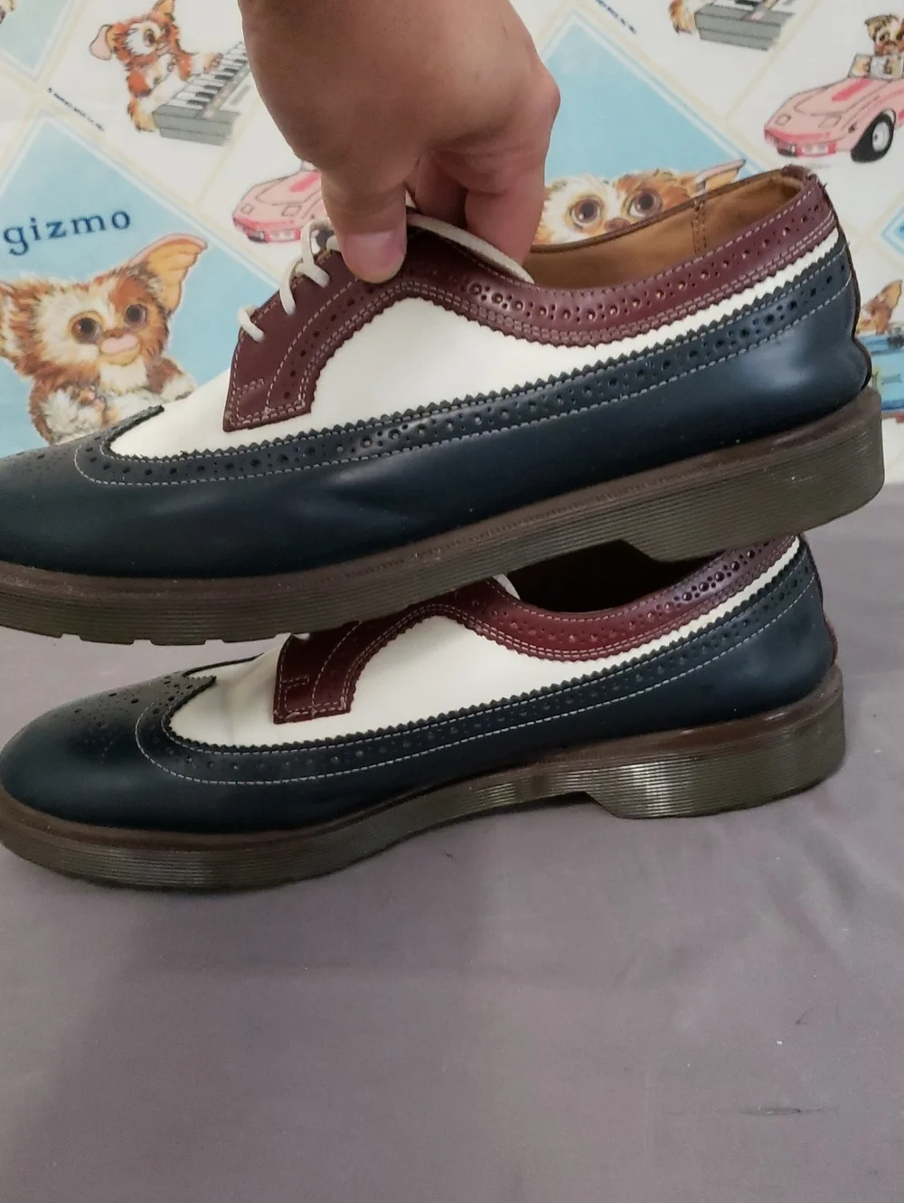 Dr. Martens 3989 Brogues Navy, White & Burgundy Size 14